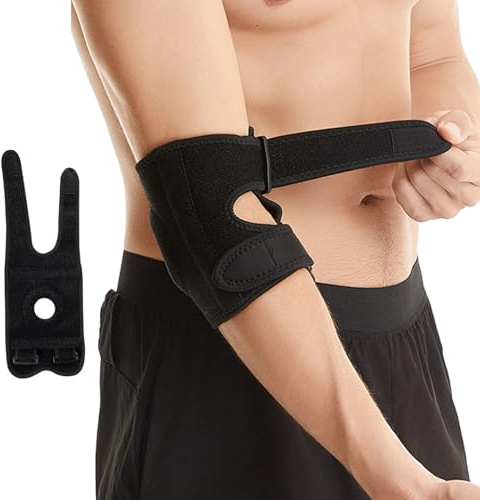 Grosion Elbow Support for Men and Women,Elbow Brace,Adjustable Elbow Splint,Tennis Elbow Support Brace For Men Women Left Right Arm（Black）