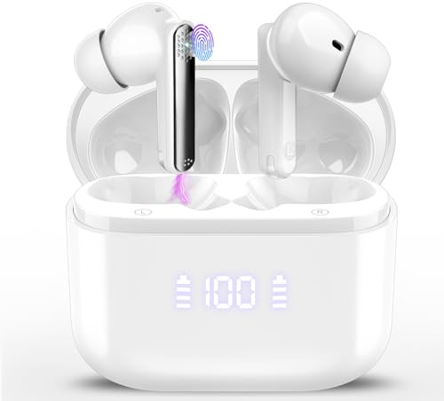 AI Language Translator Earbuds with Audio and Video Calls, 3-in-1 Bluetooth 5.4 Translation Earbuds with 164 Real Time Languages/6 Translation Modes, 48H AI Headphones with APP for Business White