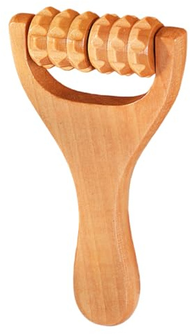 Massagerolle aus Holz – Hand-Massagegerät | Massagegerät mit glatten | Oberflächen für Gesicht, Hals, Rücken und Beine
