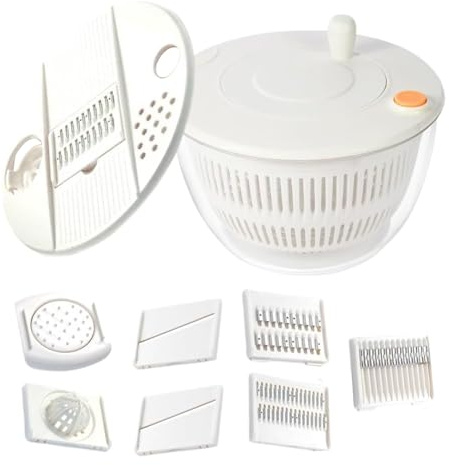 Patifirst Centrifuga Per Insalata - Per Lavaggio Verdura E Frutta Con Colino | Per Lavaggio Centrifuga Colino Grattugia Per Cucina - Per Preparazione Di Verdura E Frutta