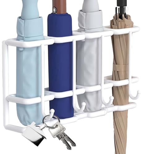 Organizador de Paraguas para Pared, Soporte de Paraguas para - Soporte de Pared portavasos de Metal de 4 Ranuras, Suministros para el hogar, contenedor para Caminar a pie, decoración del hogar