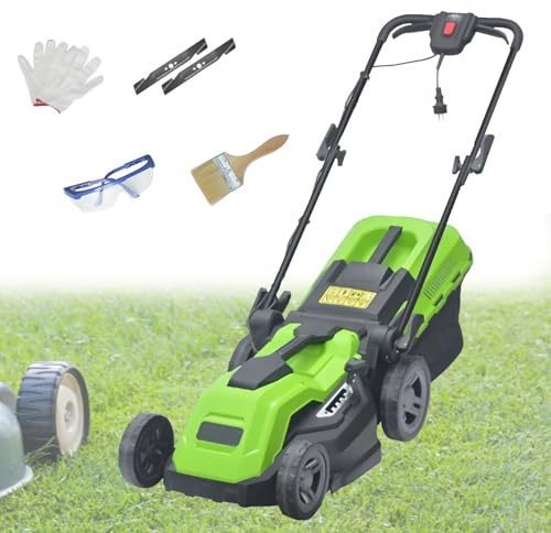 HandgräSklippare, GräSmattsrensare Med 5-Stegs Djupjustering, Avtagbar UppsamlingspåSe, Snabbvikning, FöR TräDgåRden 2500W/38CM-Cord25M