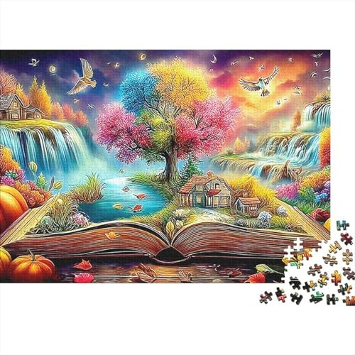 Maple Leaf World 1000 Teile Puzzle aus recyceltem Karton für Erwachsene, Zauberbuch Landschaft, Wanddekoration Geschenk