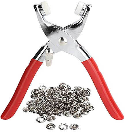 Pinze per Bottoni a Pressione, Kit Completo con 108 Bottoni Prong in Acciaio Inossidabile - Strumento Manuale per Cucito e Artigianato, Resistente e Facile da Usare