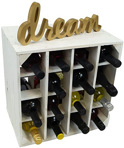 Kistenkolli Altes Land Weinregal 16er Weiss Maße 40x40x27cm Flaschenablage Apfelkiste/Weinkiste (1er Set)