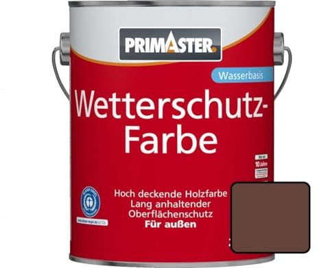 Primaster Wetterschutzfarbe 750ml Dunkelbraun Holzfarbe UV-Schutz Wetterschutz