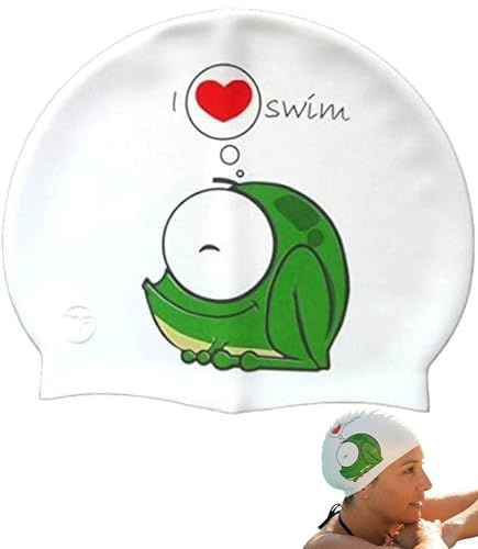 SWIMXWIN Cuffia Nuoto Silicone FROG Cuffia Piscina Divertente Con Disegni Unisex Uomo Donna Bambini Allenamento Competizione Aquagym Triathlon Pallanuoto Open Water Regalo Fantasia Scuola Pro