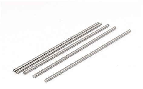 sourcing map 5 Stück Gewindestangen M4x140mm Edelstahl 304 Gewindestift Metrischem Vollgewinde Bar Gewindestäbe für Befestigung CNC-Werkzeugmaschinen 3D-Drucker Industrie Geräte