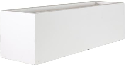 IDEALIST 80cm Planter Window Box | White Reinforced Stone Narrow Windowsill Planter | Garden Plant Pot with Drainage Holes L80 W17 H17.5 cm, 12 litres