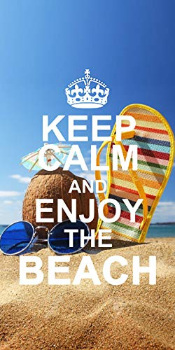 Miracle Home Asciugamano, Polyester, Keep Calm, 95 X 175. Microfibra