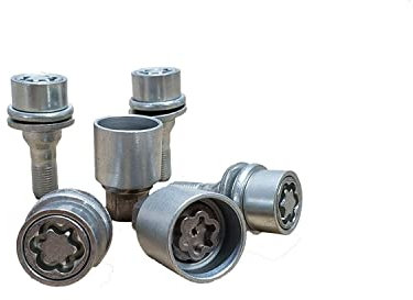 4 BULLONI ANTIFURTO CON FILETTO M12 X 1.25 + CHIAVE COMPATIBILE CON 208 2012 > - 207 2006> - 5008 DAL 2009> (SOLO PER CERCHI IN LEGA)