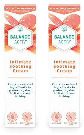 Balance Activ Intimate Soothing Cream, Fast-Acting Relief from Intimate Irritation for Women, Soothes Itching, Redness & Soreness, 2 Pack of 40mL Tubes