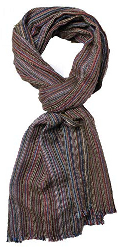 Rotfuchs Baumwollschal Herrenschal Damenschal Sommerschal Streifen Made in Germany (beige, (L X B) 190 x 50 cm)