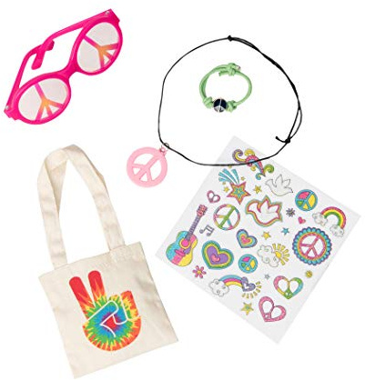Our Generation - Love & Peace Accessoires Set mit Jutebeutel, Mehrfarbig, BD67024Z