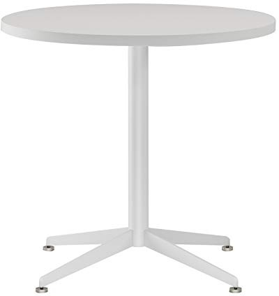SENGLIDA White Dining Table Round Small Office Table Conference Table Coffee Meeting Table for Office Boardroom Kitchen Living Room Waterproof Desktop Easy Assembly 31.5 inch
