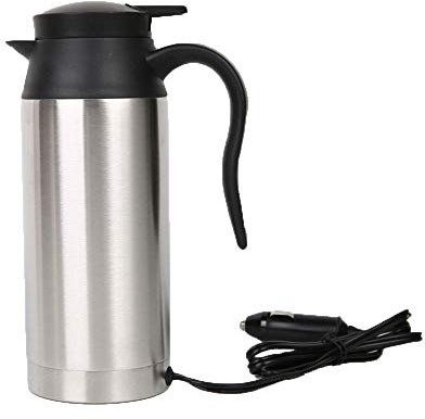 hzexun 750ML bouilloire de voiture 12 V / 24 V en acier inoxydable voiture bouilloire électrique chauffage isolation voiture tasse voyage Pot (12V)