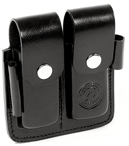 Étui en Cuir pour Leatherman et Autres multitools, Port au Ceinture, Rangement pour kit de Bits, rallonge et Lampe de Poche, Brun/Noir, Petite Taille pour Wave, Grande pour Mut
