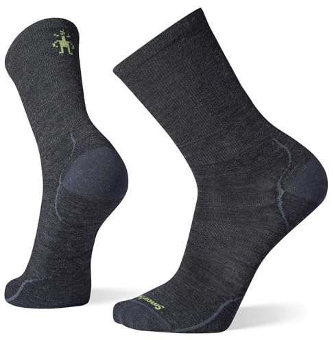 Smartwool Unisex Everyday Anchor Line Crew Socks, Merino Wool Ankle Socks, Women's & Men's Walking Seamless, Lightweight & Breathable Natural Merino - Charcoal, L