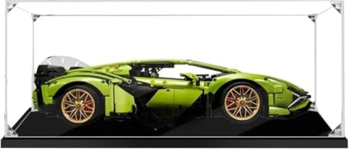 APRILA Acryl Vitrine für 42115 Technic Lamborghini Sián FKP 37 Rennwagen, Staubdichte Vitrine Transparente Schaukasten Aufbewahrungsbox für Modelle Sammlerstücke, 62 x 30 x 20CM(Nur Vitrine)