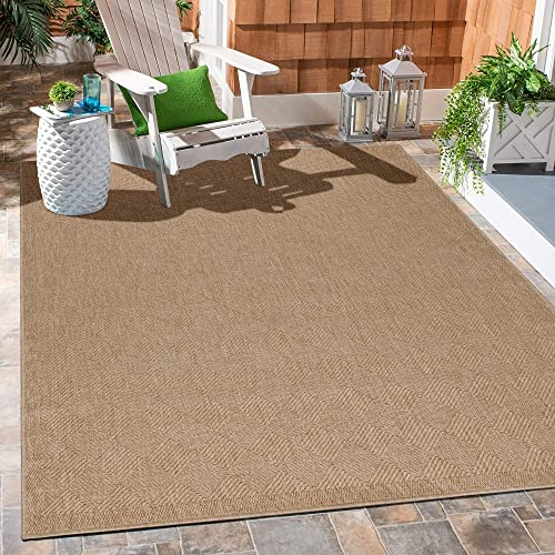 Carpetsale24 In & Outdoor Läufer Teppich 80x250 cm – Schmaler Wetterfester Teppich in Natur Jute-Optik – Ideal als Küchenläufer, Flurteppich oder Balkonteppich