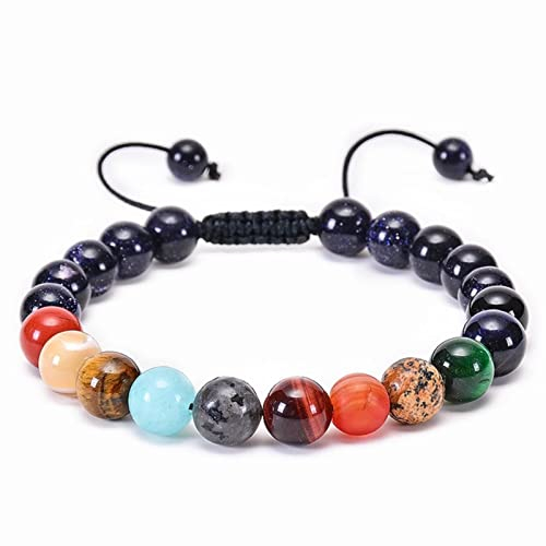 Stfery Tigerauge Armband Frauen, Freundschaftsarmband Farbe 8mm Sterne Natursteinperle Verstellbar 17cm Metalllegierung Kristall Herren Damen