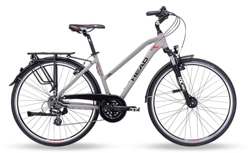 HEAD Women's Revelo 1.0 Joy Trekking Bike, Matt Grey/Red, 54