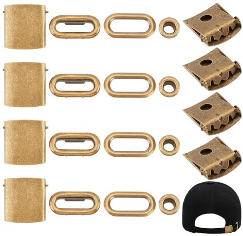 BENECREAT 30 Set Hutkappenschnalle Aus Rostfreiem Stahl, Antikbronzefarbene Schirmmütze Aus Rostfreiem Stahl Mit Perforiertem Baseballkappenverschluss Für Baseballkappen, Bohrung: 5 mm
