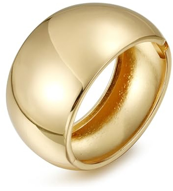 YMBYCM Gold Chunky Bangle Bracelets for Women Trendy Wide Chunky Cuff Bracelets Wrap Bracelet