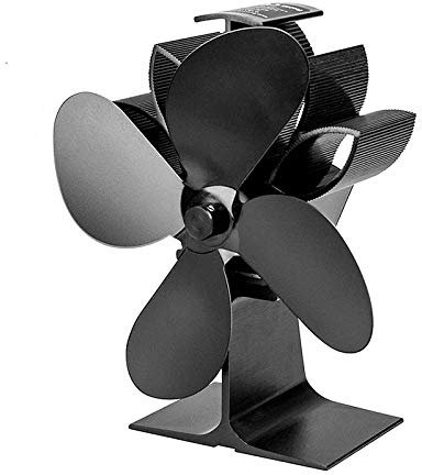 HPTHLY 4 Blades Heat Powered Stove Fan Wood Burner Eco Friendly Quiet Fan Home Efficient Heat Distribution Fireplace Fan
