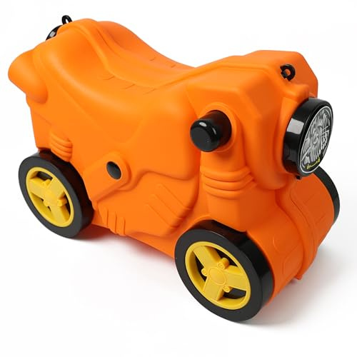 DIVCHI Kids Ride On Suitcase and Children's Hand Luggage | Cabin Trolley with Wheels, Perfect Toy Gift for Toddler Boys & Girls (Orange)
