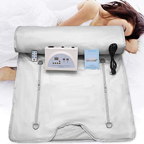 Portable Sauna Blanket, Far Infrared Therapy Thermal Blanket (FIR) 2 Zones for Body Shape Slimming Fitness Detox Therapy Anti Ageing Beauty