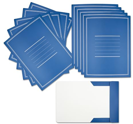 Cartellina Porta documenti A4,Cartelline Cartoncino 250g Rigida e Resistente, Portadocumenti Plastificate Antimacchia, Cartelline 3 lembi, per Ufficio e Scuola, 10 pezzi Blu