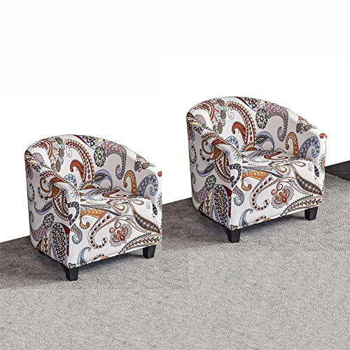 ZYANLING Stretch Armchair Slipcovers Tub Chair Cover for Armchairs Baroque Stretch Slipcover Sofa Cover Removable Washable Furniture Protector Covers for Club Tub Chairs (2 PCS,Paisley)