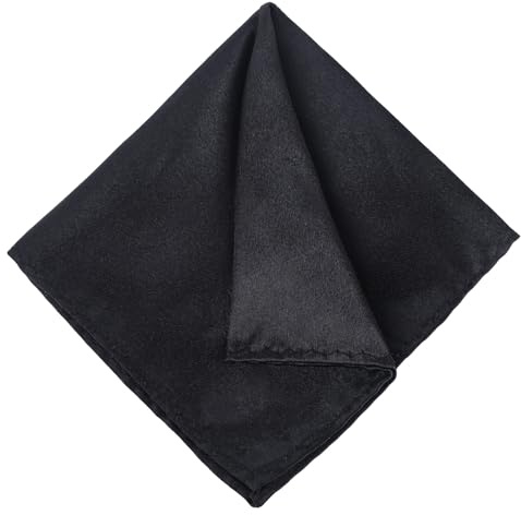TIESOME Pocket Square for Men, 2 PCS Soft Men's Handkerchiefs Selected polyester silk Mens Premium Handkerchiefs Pocket Square Hanks Premium Gent Hankies for Men Father's Day Birthday(Black)