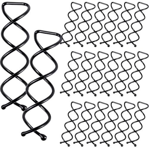 20PCS Spiral Hair Pins, Spin Pins Spiral Bobby Pins for Girls, Women and Kids, Non-Scratch Round Clip & Bun Twist, Stylish Bun Bobby Pins, Premium Spin Pins for Hair, Black