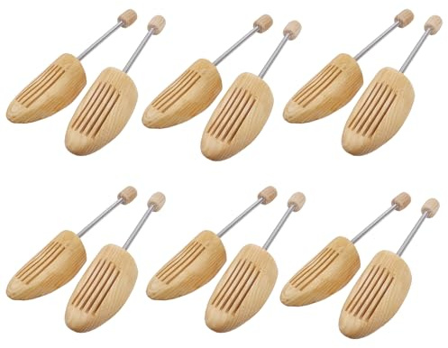 EchoDone Shoe Tree Wood Spring Coil Unisex Shoe Form Shaper Large Size for Men and Women Sneaker Shoe Trees Women's Size 10 to 13.5 Man's Size 9 to 13 （6 Pairs）