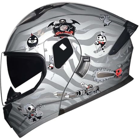Motorradhelm Motorrad Klapphelm Modularer Helm Mit Doppelvisier Rollerhelm Vollvisierhelm Für Erwachsene Männer Frauen DOT/ECE Zertifiziert Integralhelm Sturzhelm 19,M:57-58CM
