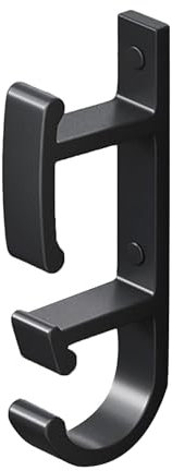 DriKou Washbasin Hook, Double Layers Hanging Wash Basin Storage Rack No Punching Adhesive Bathroom Storage Rack for Kitchen Shower Bathroom(black)