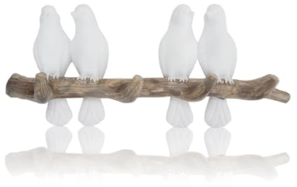 QUMENEY Vögel Haken Wand Kleiderbügel Harz Dekor Haken montiert Mantel Robe Haken Schlüssel Organizer Rack für Wohnzimmer Bad Küche (4 Vögel)