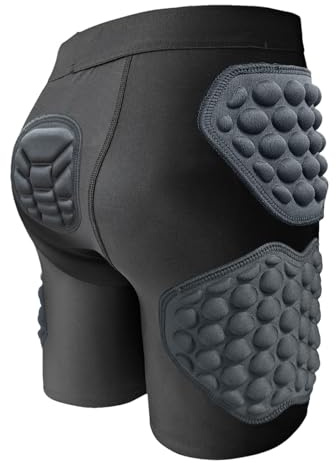 Pantalon rembourré pour Les Fesses - Short Respirant pour avec Rembourrage pour Les Fesses | Short de Compression rembourré pour Enfant, Pantalon avec Protections latérales 3D