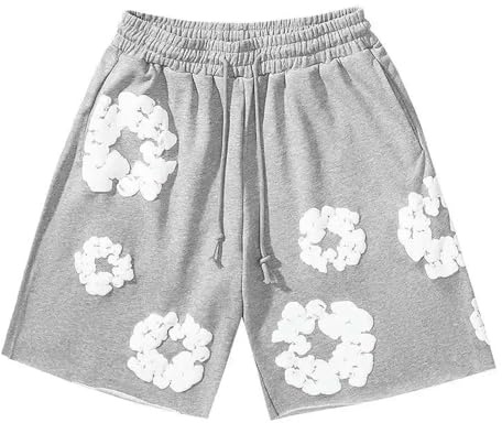 FZCXHONJ Pantaloncini Nuovi Pantaloni da Spiaggia Estiva Casual Americano Kapok Stampato Short di Fiori Vacanze All'aperto per Uomini Maschi-d12131-s