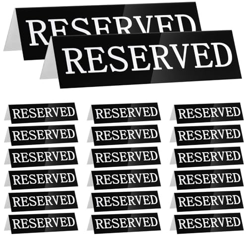 24 Stück Metall Reservierte Tischschilder, Reservierte Tischschilder, Doppelseitige Tischzelte, Kleine Reservierte Sitzschilder für Hochzeiten, Partys, Zeremonien, Events, Metal Reserved Table Signs