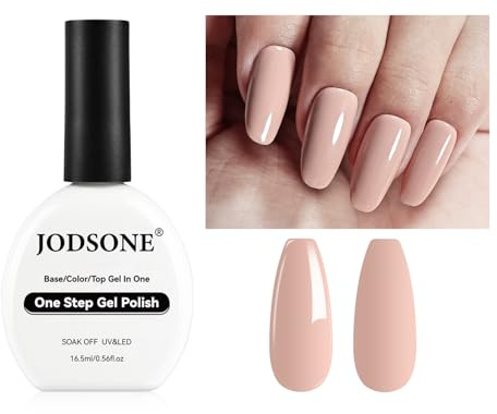 JODSONE Gel Polish Top Coat, Paso 3 en 1 Ámbar Base Color Top Coat Gel Esmalte de uñas No hay necesidad de bases y top coats, ahorra tiempo