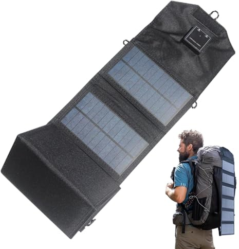 Yaztauho Cargador Solar Portátil - Batería para Móvil Cargador Plegable 120W | Banco de Carga Impermeable con Doble Puerto USB para Viajes Camping Caza Playa Senderismo Autocaravana