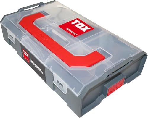 TOX L-BOXX Mini M, effektiv, kompakte, übersichtliche Sortierbox für Schrauben + Dübel, individuell anpassbar + stapelbar, aus lebensmittelechtem Kunststoff + spülmaschinenfest, 094900601
