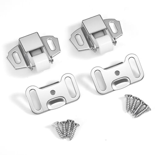 MBAIYO 2 Pack Mailbox Door Replacement Roller Catch Latch Assembly with Screws, Heavy Duty Roller Wheel Spring Door Catch for Cabinet Furniture Closet RV Doors Mailbox Latch