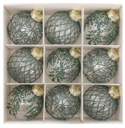 WLH Alexanders Weihnachtskugeln, Ornamente, 9 Stück, bruchsicher, Weihnachtsbaumschmuck mit Aufhängeöse for Weihnachtsbaum, Hochzeitsfeier, Deko(Groen)