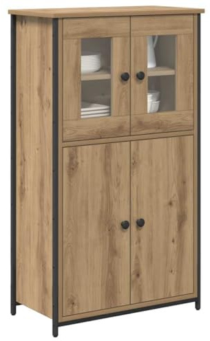 vidaXL Alacena Roble Artesanal 62 x 32 x 106,5 cm Madera contrachapada, Cabinet Moderno para Sala de Estar, Armario Rectangular con Puertas, Mueble fácil de Limpiar y organizar