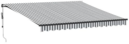 Automatische Markise mit s 400x350 cm Anthrazit & Weiß - Pulverbeschichtetes Aluminium & 100% Polyester mit PU-Beschichtung - Perfekter Sonnenschutz für Terrasse & Garten