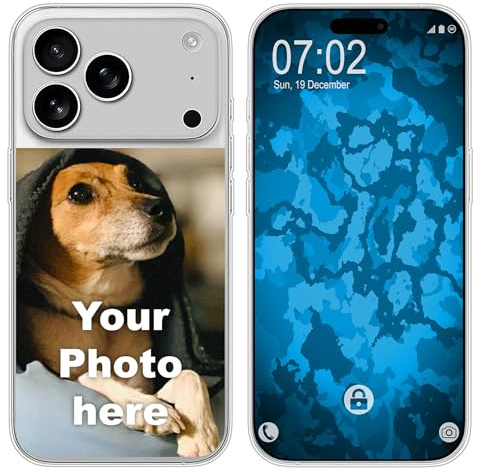 PhoneNatic personalisierte Handyhülle für iPhone 17 Pro Custom Case transparent zum selbst gestalten mit eigenem Foto Bild Text individuell